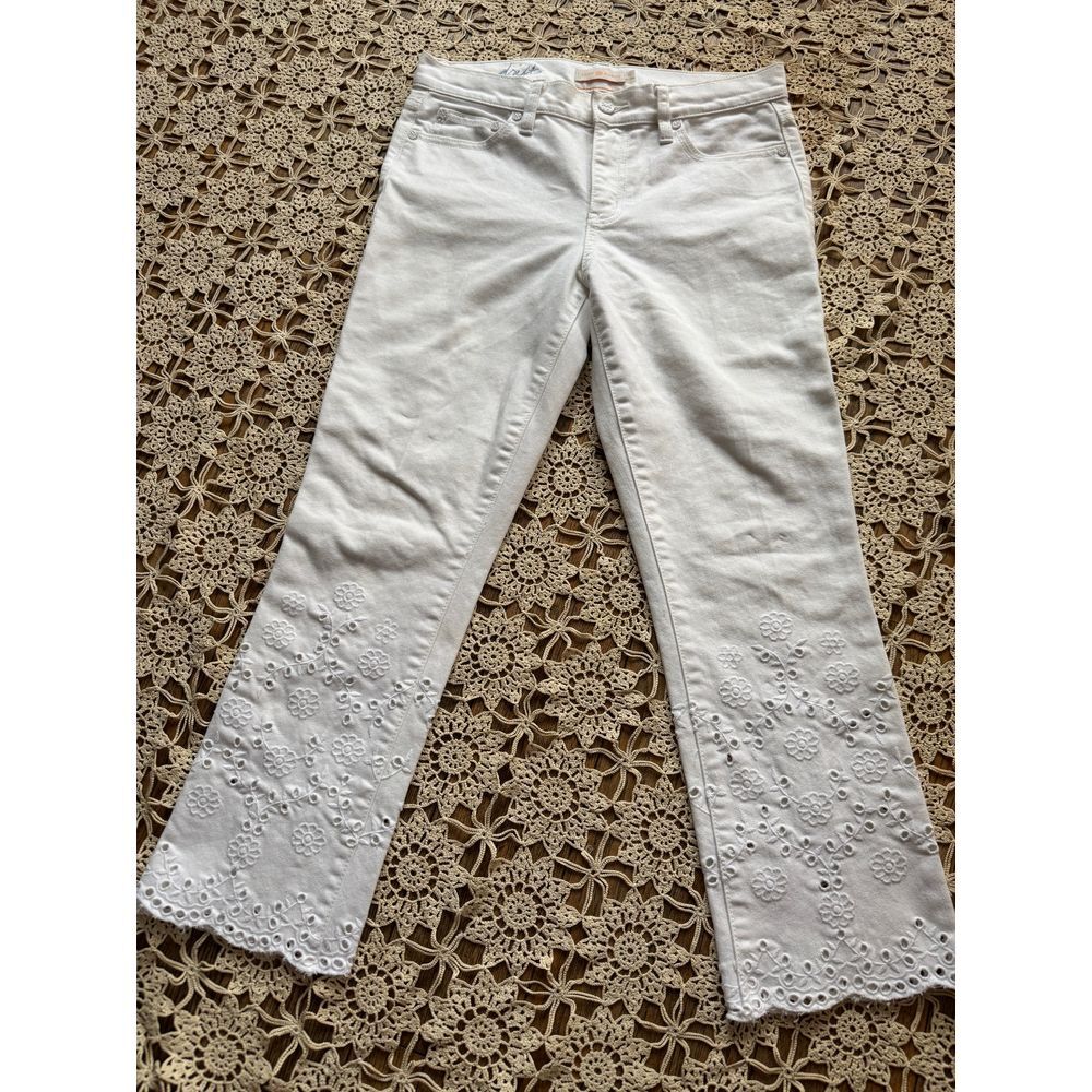 Tory Burch Embroidered Eyelet Jean Sz 26